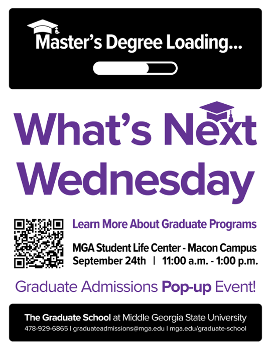 Graduat School pop-up event flyer.